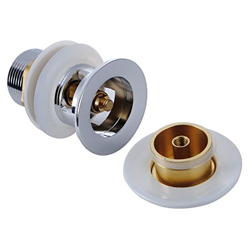 Runde Weiß Ablaufgarnitur POP UP Ventil Waschbecken Stöpsel für Waschbecken mit Überlauf, aus Hochwertige Keramik und Messing - 3