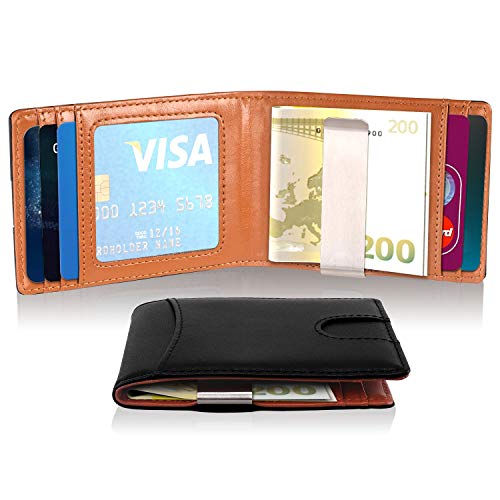 Preisvergleich Produktbild Geldbörse Herren, Geldbeutel Männer, Geldbeutel, Herrenbrieftasche,Herren Leder Geldbörse, Herren Portemonnaie, Premium Geldbeutel Männer mit Geldklammer & RFID