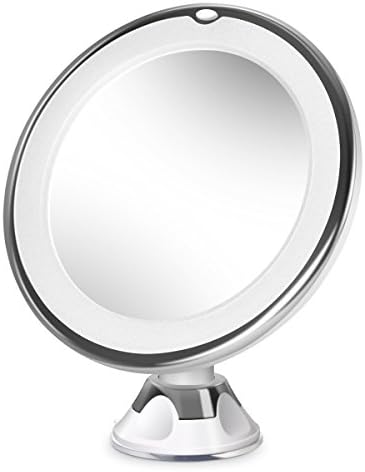 Beautural 10X Magnifying Lighted Vanity Makeup Mirror with Natural White LED, 360 Degree Swivel Rotation and Suction Cup,8 inches