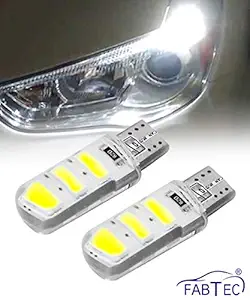 FABTEC 6 SMD Silica Gel LED T10 CANBUS Super Bright Interior Parking Bulb Light for Cars and Bikes(Set of 2) (White)
