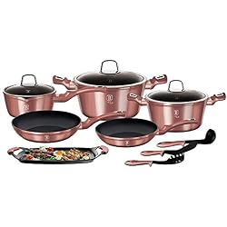 Berlinger Haus BH-6044 Lot de 12 casseroles en granit métallisé iROSE