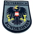 Österreich Patch Klett – Reflektierender Bundesadler AUT, 8x5 Cm, Tarnfarbe