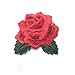 Produktbild LAMEIDA bestickt Patch Stoff Bügelbild zum Aufbügeln oder Aufnähen Patches Lovely Rose Blumen Abzeichen Aufnäher Patches für Kleidung, Jacken, Rucksäcke, Jeans, Baseball Cap, Textil, rot, 6.5 * 6cm