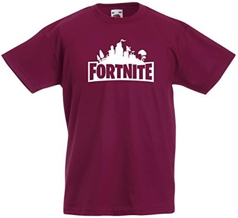 Naughtees Fortnite Logo 9-11 Burgundy Standard Fit T-Shirt