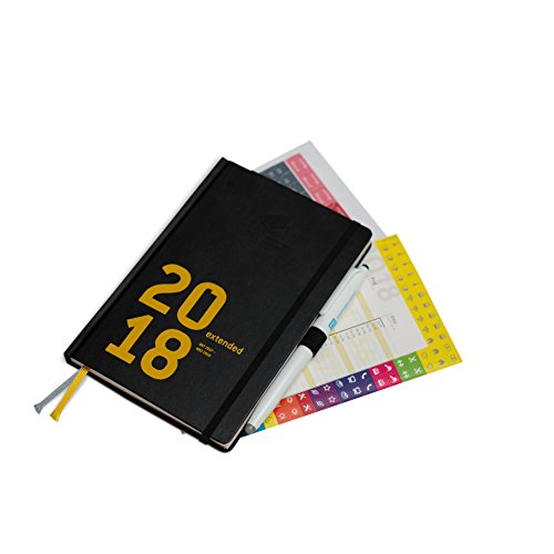 Weekview, compact, extended 2018 FT with frog pocket, pen loop, FriXion, self-sticking register