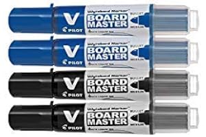 Pilot V-Board Master Medium Pack Of 4(Blue-2, Black-2)