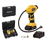 handkompressor fahrrad Akku: Li-Ion 18Volt 1500mAH max. Luftdruck: 8 bar Luftvolumen: 35 Liter / Minute Gewicht der Luftpumpe mit Akku: 1,1kg Gerätehöhe: 25cm Ladezeit: ca. 1 Stunden