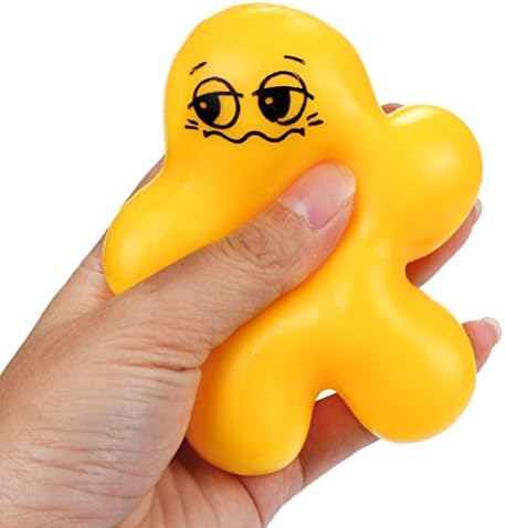 GreatestPAK SALE! Newest Cartoon Doll Squeeze Toy, Humorous Light Hearted Funny Smiling Stress Reliever Squishies Party Decoration Children Birthday Gift (Yellow)