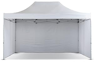 GAZEBO PROF. 3X4,5 MT PIEGHEVOLE RAPIDO AUTOMATICO CON SET PARETI LATERALI (GAZ.BIANCO +3 PARETI) CILVANI SRL