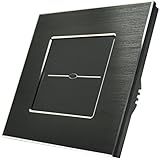 Touch Screen Lichtschalter mit Aluminiumrahmen mit Touch Screen Glasfeld schwarz