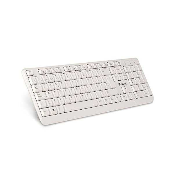 NGS Spike Teclado con Cable Conexión USB con 12 Teclas Multimedia, Teclado de Membrana Color Blanco (QWERTY Español) - Image 3
