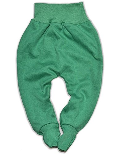 Baby Girls Boys Leggings Trousers With Feet 100% Cotton Jersey (62cm (0-3 Months), Grass Green)