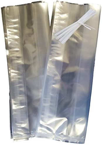 cellophane gusset bags / clear cello / white twist ties / multi listing / food safe / for sweets or display / various sizes and quantities available