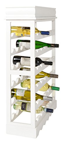 ts-ideen Weinregal Weiß für 36 Flaschen Flaschenregal weißes Holz Wein Regal Board - 2