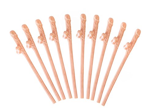 10 Stück LOLLIPOP® 'WILLY - Strohhalme' Kunststoff, ideal zum Junggesellinnenabschied