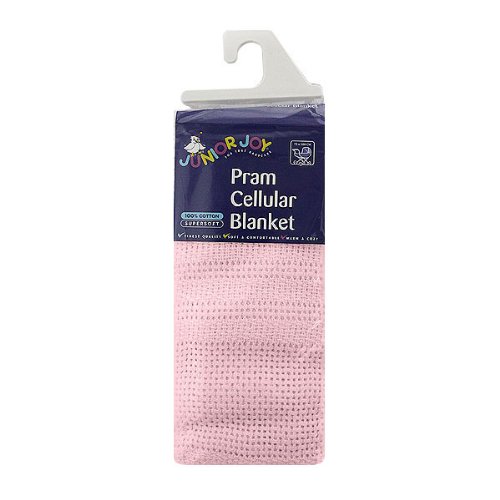Junior Joy Pram Cotton Cellular Blanket (Pink)