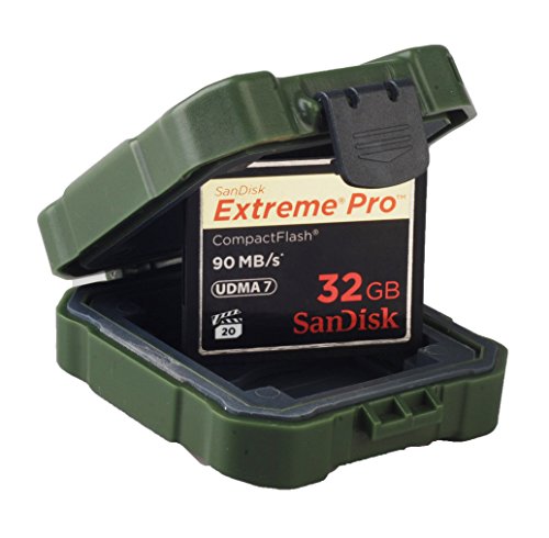 flashwoife Turtle-SD3MSD2CF2XQD2G – Survival Edition – spritzwassergeschütze Speicherkarten Schutzbox für 3 Stück SDHC und 2 Stück MicroSD und 2 CF and 2 XQD Cards Case in Olivegrün mit grauem Inlay - 2