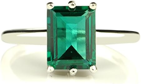 CERTIFIED 18KT SOLID WHITE GOLD 1.50 CARATS OCTAGON SHAPE NATURAL GREEN EMERALD SOLITAIRE RING