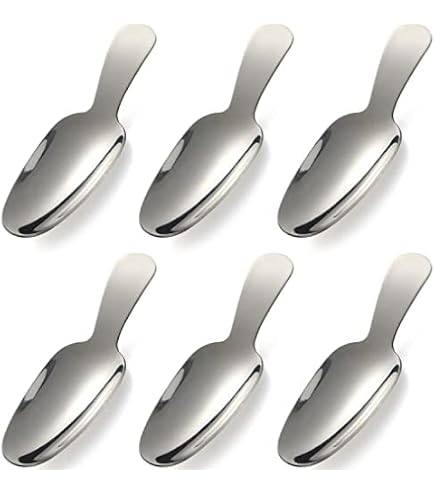 PTORIZNY Mini-Löffel Für Gewürze, Keramiklöffel 8,9 Cm Für Gewürzgläser, Espressolöffel, Kleiner Gewürzlöffel Für Salz, Kaffee, Zucker, Pulver Und Pfeffer (roter Löffel, 4 Stück