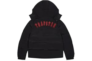 GENERIC Giubbotto Trapstar Giacca Unisex con Cappuccio Invernale Uomo Donna Giacca Trapstar London Leggero con Logo Stampato Giubbino Casual Zip Maniche Lunghe Piumino da Coppia XS-XL