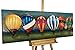 Produktbild KunstLoft Extravagantes Metallbild 3D 'Farbenfroher Flug' 150x50x5cm | Design Wanddeko XXL handgefertigt | Unikat Luxus Wandskulptur | Heißluftballon Bunt Blau | Wandbild Relief modern
