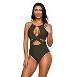 El monokini con hueco en el pecho, tirantes cruzados y finas correas de hombro ajustables es imprescindible para destacar su figura atractiva.
