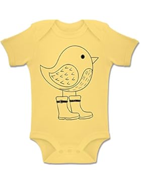 Shirtracer Tiermotive Baby - Süßer Vogel mit Gummistiefeln - Baby Body Kurzarm Jungen Mädchen