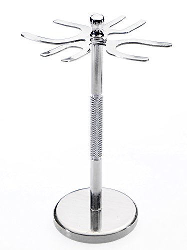 Quality Shaving Razor and Shaving Brush Stand.Chrome Finish