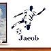 Personalised Footballer Boys Name Football Sport Wall Art Sticker - Childrens Art Vinyl Decal Transfer, Bedroom, Playroom, Lounge, Easy to Apply, Free Applicator, Easy Peel - Please Message Us With Your Required Name (Please Choose Your Size & Colour Using the Selection Boxes) - by Rubybloom Designs