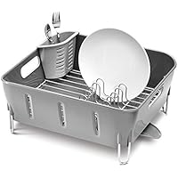 Simplehuman - Escurridor de platos compacto, color gris