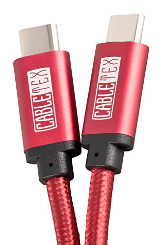 USB C Kabel auf USB 3.0 Typ C 1M Ladekabel Nylon Textilkabel Datenkabel für USB 3.1 Computer und Smartphones wie Nexus 5X, 6P, OnePlus 2, OP 3, HTC 10, MacBook Pro und viele mehr - ROT
