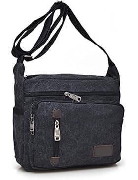 Männer Vintage-Leinwand Schulter Ipad Messenger Tote Schule Outdoor Tasche,B-30cm*9cm*25cm