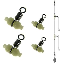 50Pcs #S THKFISH 3 maneras Cruz Línea de Conector de pesca Triple Rolling Swivels con resplandor luminoso Cuentas Gourd Forma Split Pesca Swivels Tackle