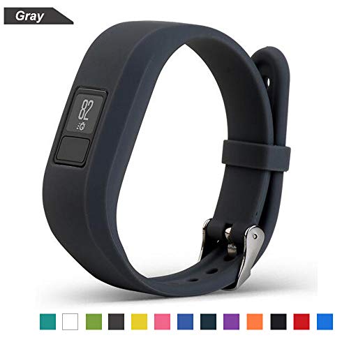 Bemodst Correa Strap para Reloj Garmin Vivofit 3, Pulsera de Silicona Brazalete de Reemplazo Banda de Repuesto para Hombre Mujer (Gris)