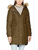 vero moda wintermantel »excursion« mit fellimitat kragen  VERO MODA Damen VMTRACK Expedition 3/4 Parka, Grün (Dark Olive), 38 (Herstellergröße: M)