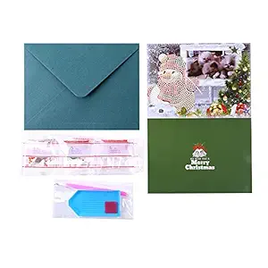 Negaor 5D Christmas Cards Diamond Embroidery Birtay Paper DIY Greeting Postcards Cartoon Craft Kids Gift