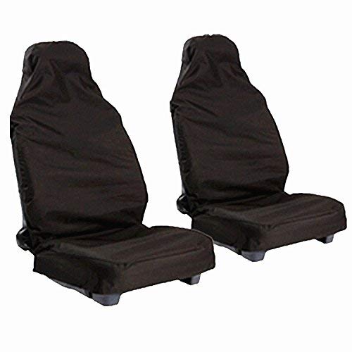 logei® 2 x KFZ Copertura di sedia, coprisedili, Protezioni per sedili, Coperchio di protezione del sedile auto, Nero