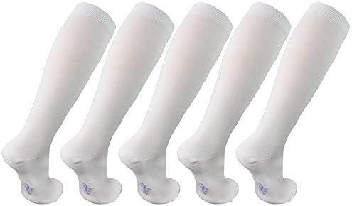 STAY UP Girls Knee High School Socks - 5 Pair Pack with Stay On Technology