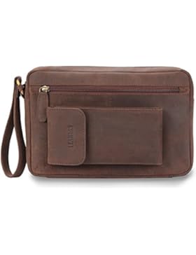 LEABAGS Nicosia Herrentasche aus echtem Büffel-Leder im Vintage Look