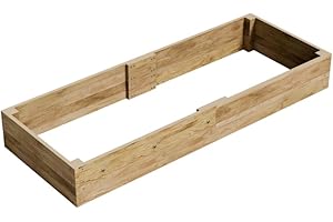 GRO GARDEN PRODUCTS Conka Garden - Wooden Raised Bed Kit - Large Garden Planters for Vegetables, Herbs, Flowers – Start Growing Plants Earlier & Better - Durable & Resistant FSC Treated Timber 90cm L x 240cm W x 30cm H