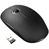 [Newest Version] Wireless Mouse, VicTsing 2.4G Slim Silent Click USB Mice Symmetric Optical Laptop PC Computer Cordless Basics Mouse Mini with Nano Receiver Long Range Full Size for Windows7/8/10/XP Mac Vista7/8 Linux Macbook - Intelligent Energy Saving, Black