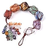 7 Chakras Healing Crystals, Natural Gemstones Spiritual Gifts For Women Polished Tumbled Stones Positive Energy Spiritual Meditation Hanging Ornament/window Ornament/feng Shui (healing Crystals-01)