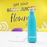 Botella de agua de metal que mantiene tu bebida muy fría, fresca o caliente: las botellas de agua de metal Re:Fresh han sido diseñadas para mantener tus bebidas calientes hasta 12 horas, o frescas o frías hasta 24 horas. Muy parecida a un termo térmico, nuestras botellas de agua de acero inoxidable hacen un gran trabajo para mantenerte Re:Frescado en el calor, o cálido en invierno.