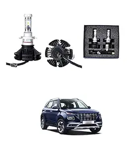 PRIKNIK Car Headlight/Fog Lamp LED Bulb with 3 Color Temperature Films (50W, 6000LM) Compatible with Hyundai Venue - White