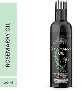 DESICREW Pure Rosemary Oil with comb Applicator - Cold Pressed - For Hair, Skin & Nail Care (100 ml)