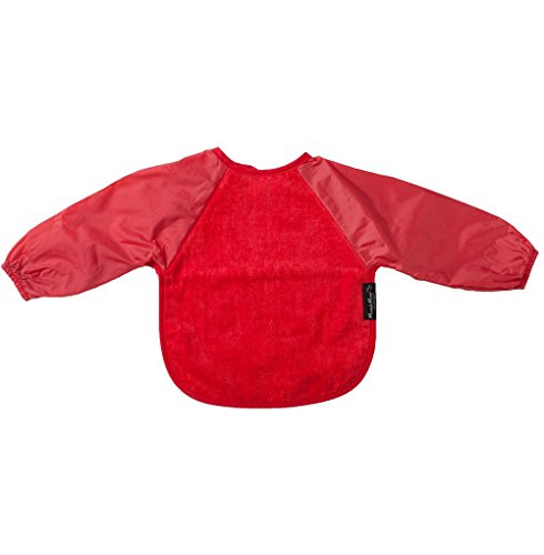 Mum2mum Long Sleeved Baby Kids Apron Smock Bib 6-18 Months (Red)