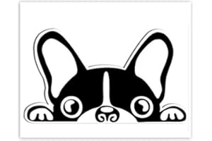 SkinoEu® 1 x Autocollant Sticker Vinyle Chien Bouledogue Français Dog Voiture Camion Fenêtre Porte Auto Moto Vélo B 88