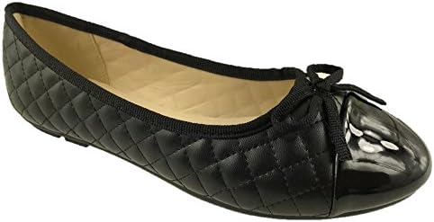 Mc Footwear Ladies Fashion Flat Ballerina Dolly Pumps Work Shoes Bow Detail Size UK 3-8 (UK 5, Black)