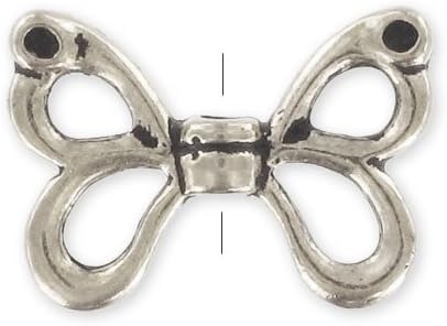 Butterly wings 15mm Old Silver tone x1