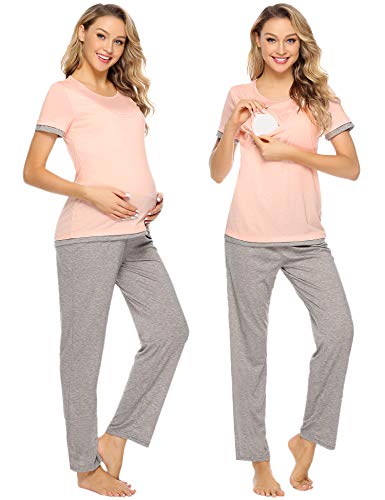 Aibrou Pijama Premamá Lactancia Algodon Casual Embarazo Ropa Maternidad para Mujer
